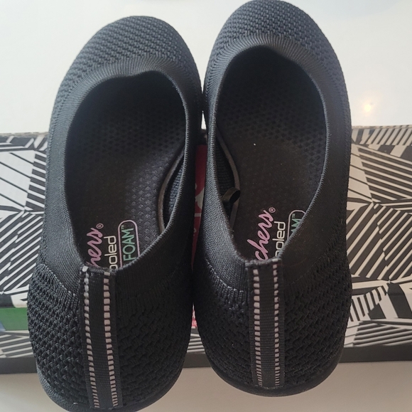 Skechers Cleo Sport Knit Skimmer Ballet Flats - Black - SIze 6 - Picture 3 of 5